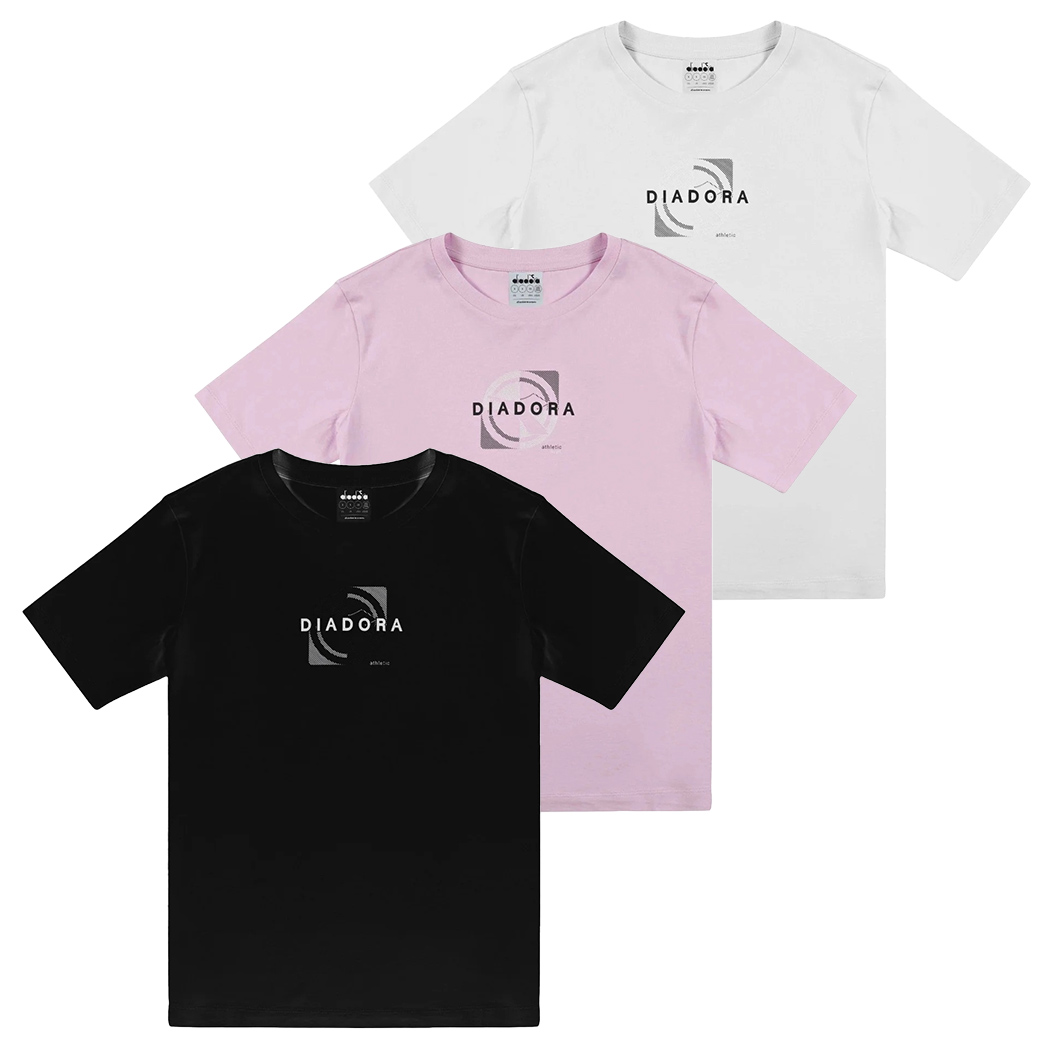 DIADORA L. T-SHIRT TWO TIMES DONNA GIRL RAGAZZA COTONE MAGLIA  SPORT 102.180410