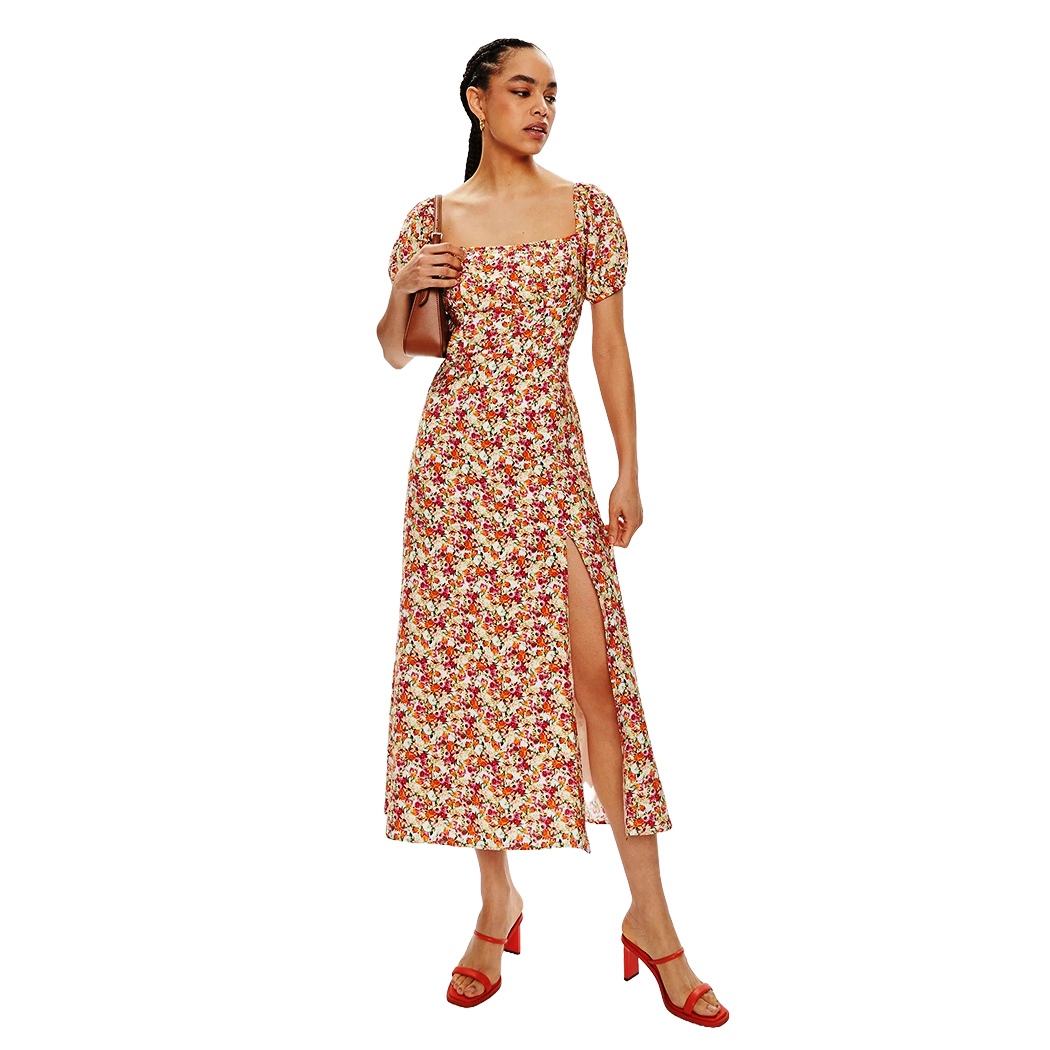 GUESS ABITO FIORI FLOREALE DONNA RAGAZZA DRESS VESTITO LUNGO SEXY W4GK44WG562