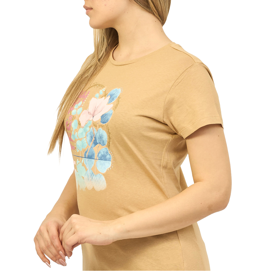 YES-ZEE T-SHIRT DONNA RAGAZZA GIRL MAGLIA LOGO MAGLIETTA COTONE FIORI T222/T901