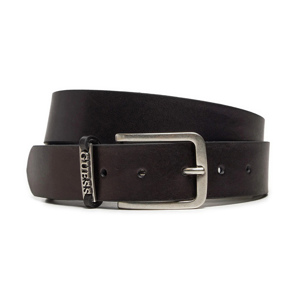 GUESS CINTURA UOMO LOGO METALLICO VERA PELLE FIBBIA BELT BOY CINTA M4BZ29L0VE0