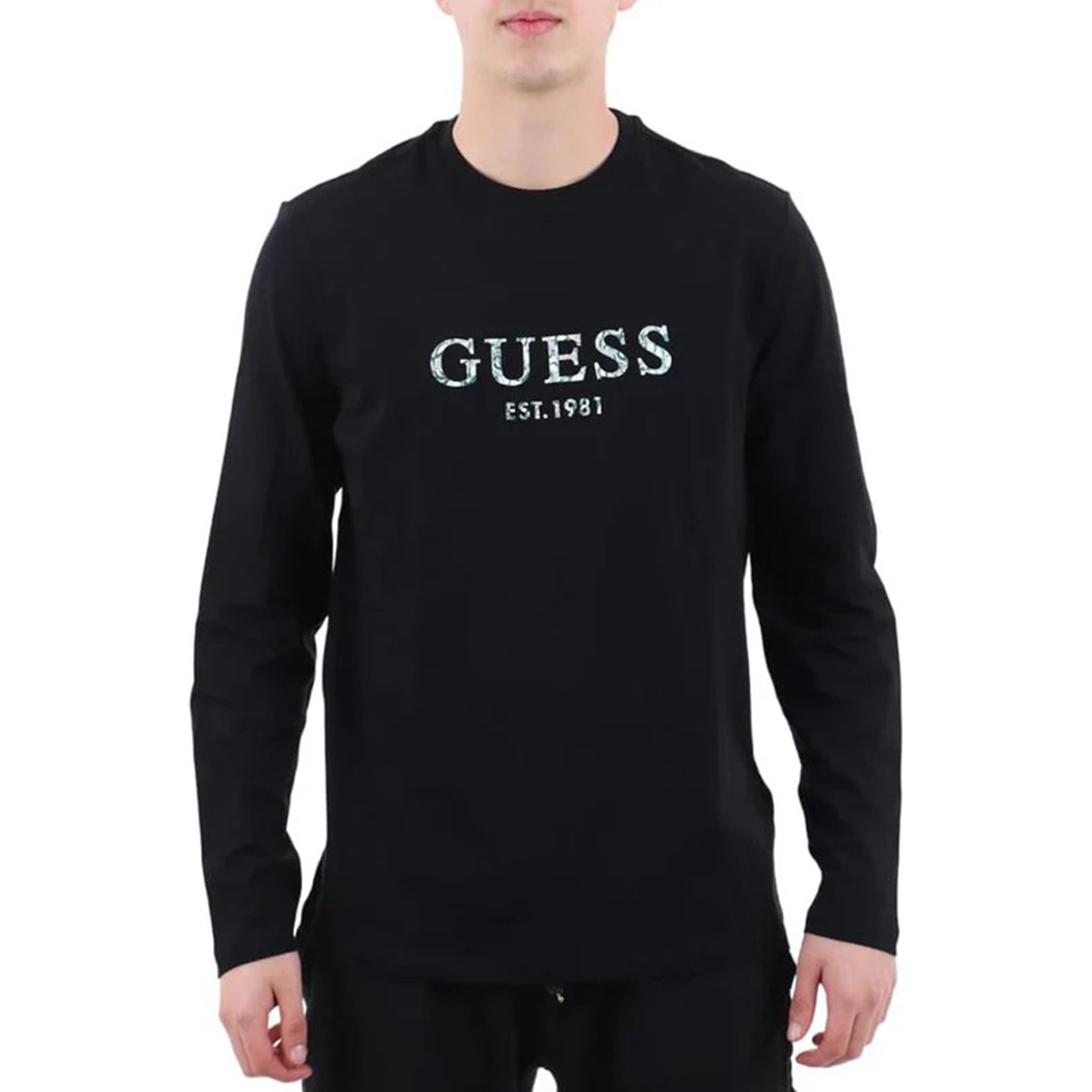 GUESS T-SHIRT UOMO MAGLIA COTONE MANICA LUNGA SPORT STRETCH BASIC M4YI39J1314