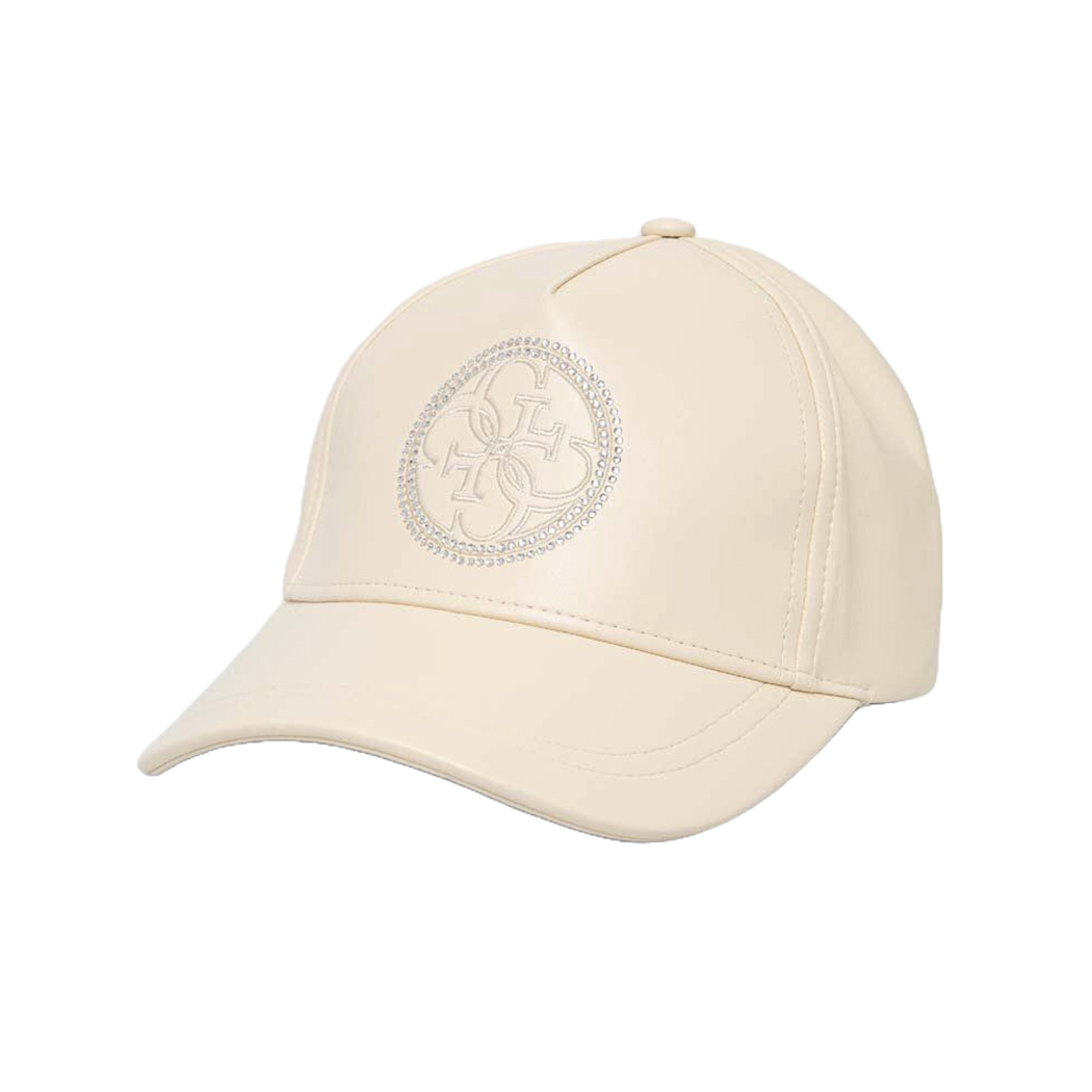 GUESS BERRETTO DONNA IN ECOPELLE LOGO FRONTALE CON STRASS CAPPELLO W4YZ01WF8Q0