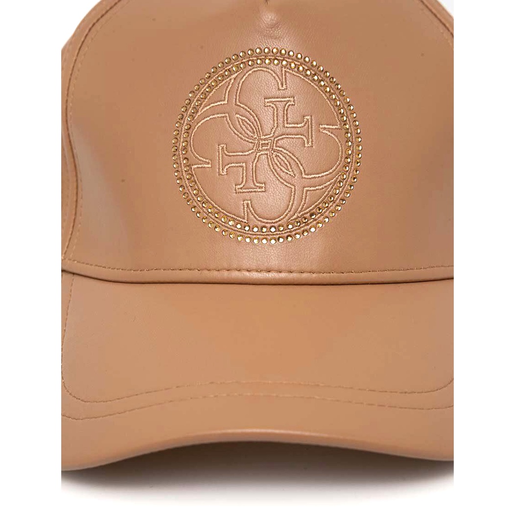 GUESS BERRETTO DONNA IN ECOPELLE LOGO FRONTALE CON STRASS CAPPELLO W4YZ01WF8Q0