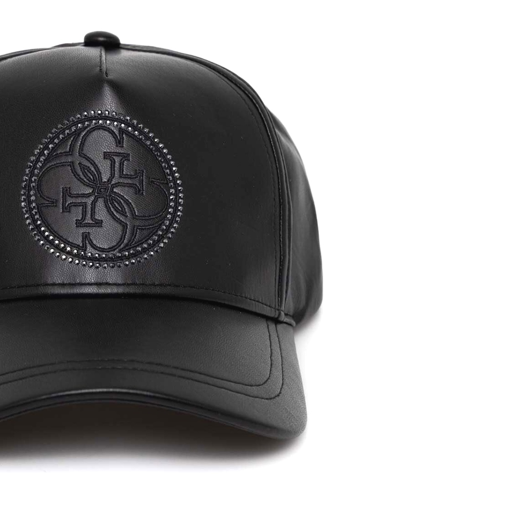 GUESS BERRETTO DONNA IN ECOPELLE LOGO FRONTALE CON STRASS CAPPELLO W4YZ01WF8Q0