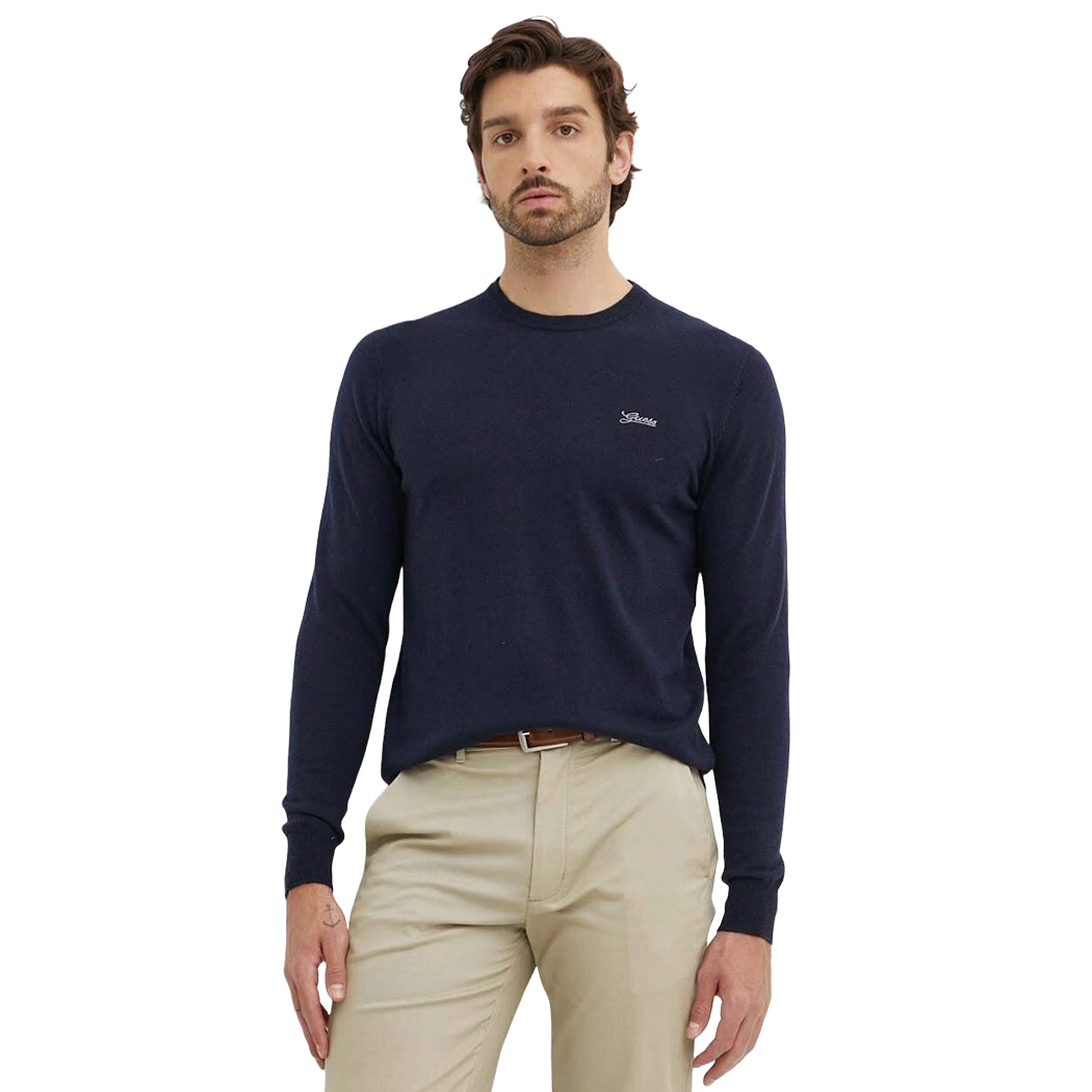 GUESS MAGLIA MAGLIONE PULLOVER UOMO GIROCOLLO MISTO SETA INVERNALE M4YR01Z3052