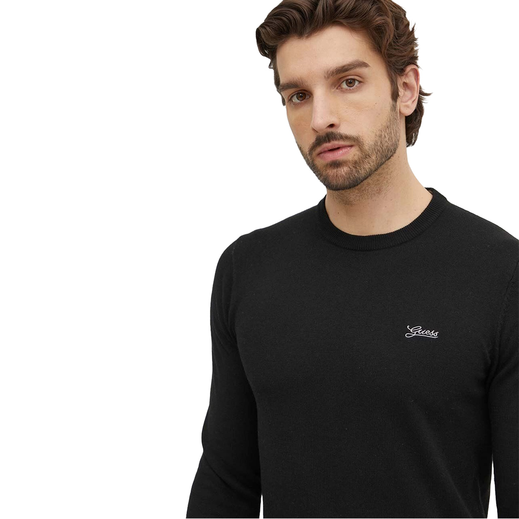 GUESS MAGLIA MAGLIONE PULLOVER UOMO GIROCOLLO MISTO SETA INVERNALE M4YR01Z3052