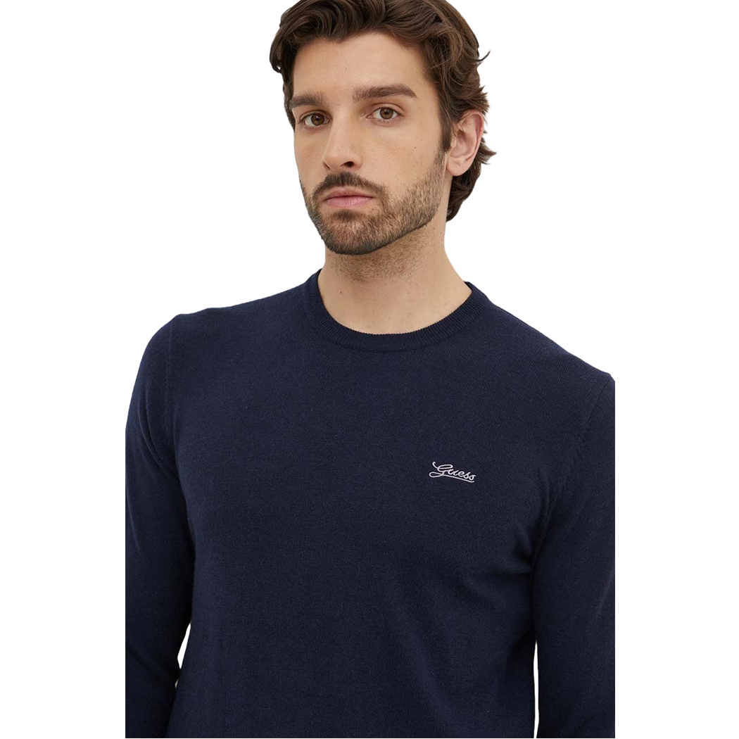 GUESS MAGLIA MAGLIONE PULLOVER UOMO GIROCOLLO MISTO SETA INVERNALE M4YR01Z3052