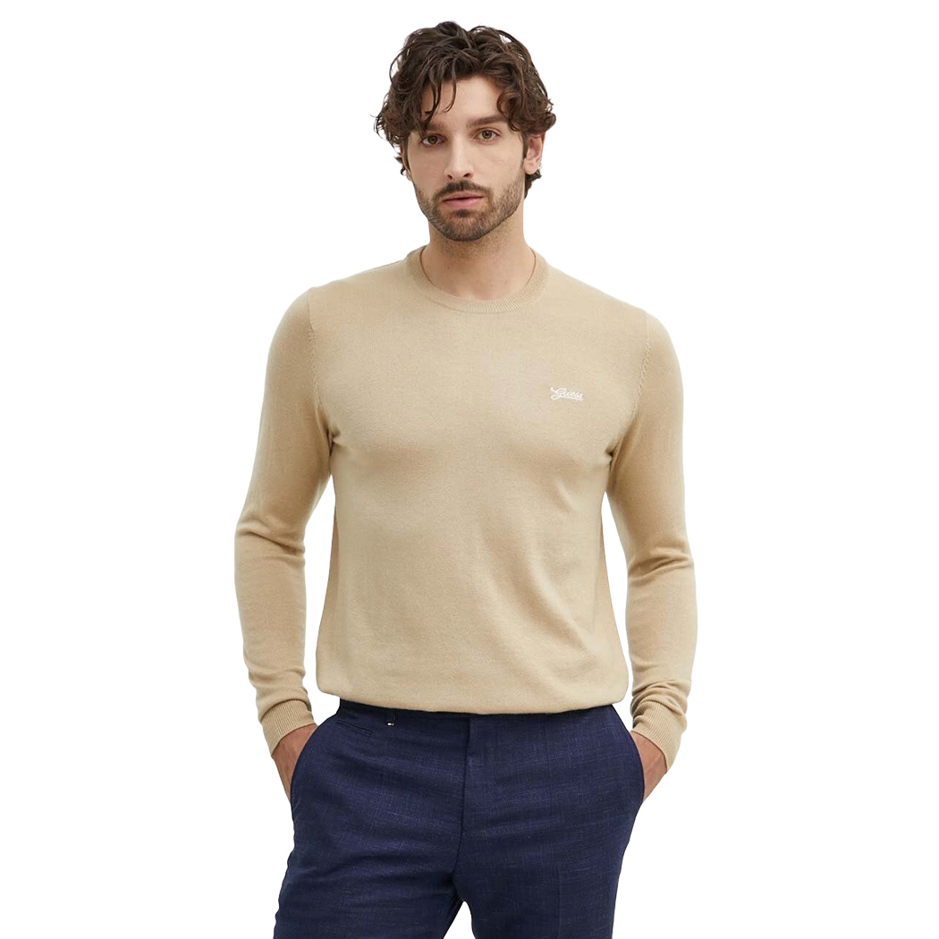 GUESS MAGLIA MAGLIONE PULLOVER UOMO GIROCOLLO MISTO SETA INVERNALE M4YR01Z3052