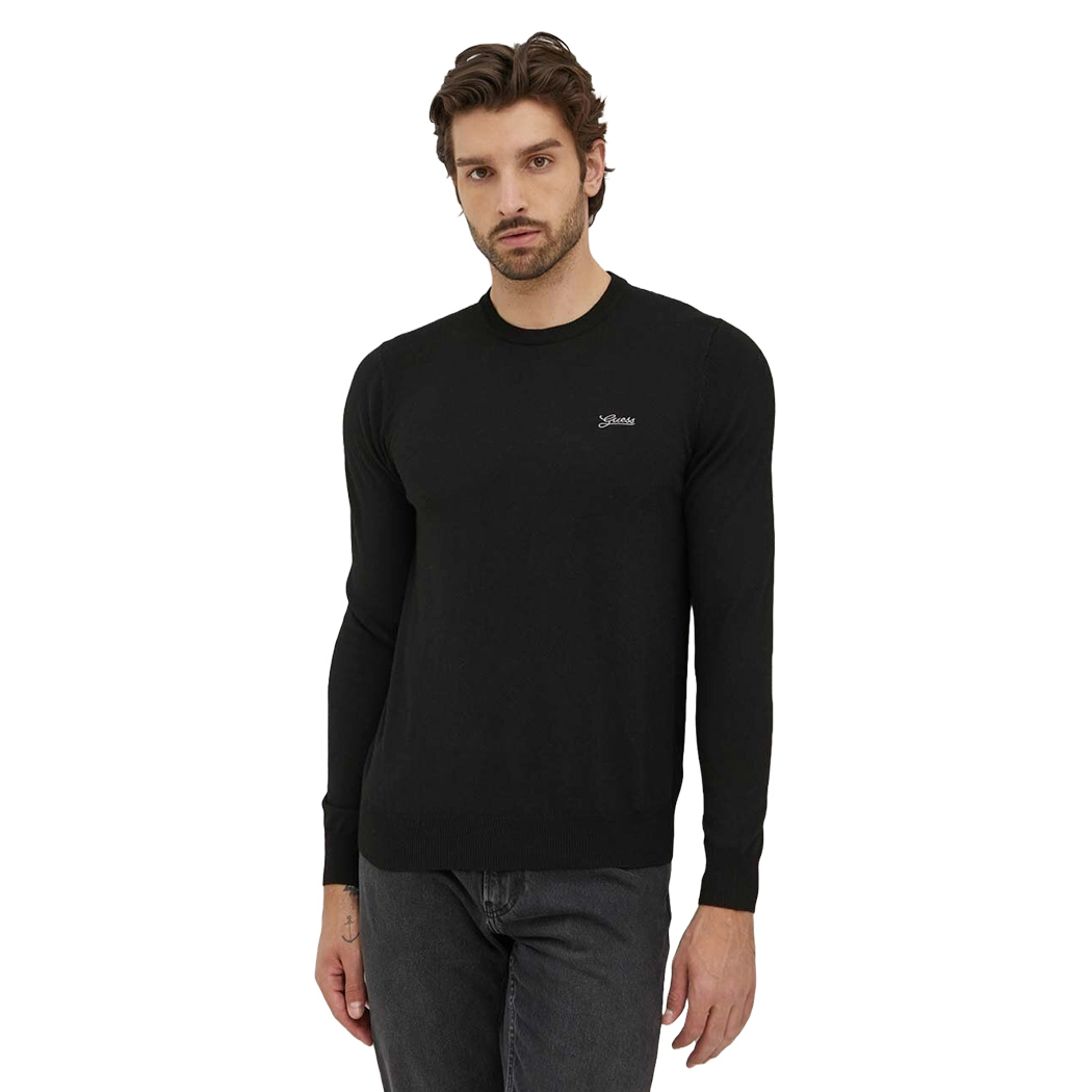 GUESS MAGLIA MAGLIONE PULLOVER UOMO GIROCOLLO MISTO SETA INVERNALE M4YR01Z3052