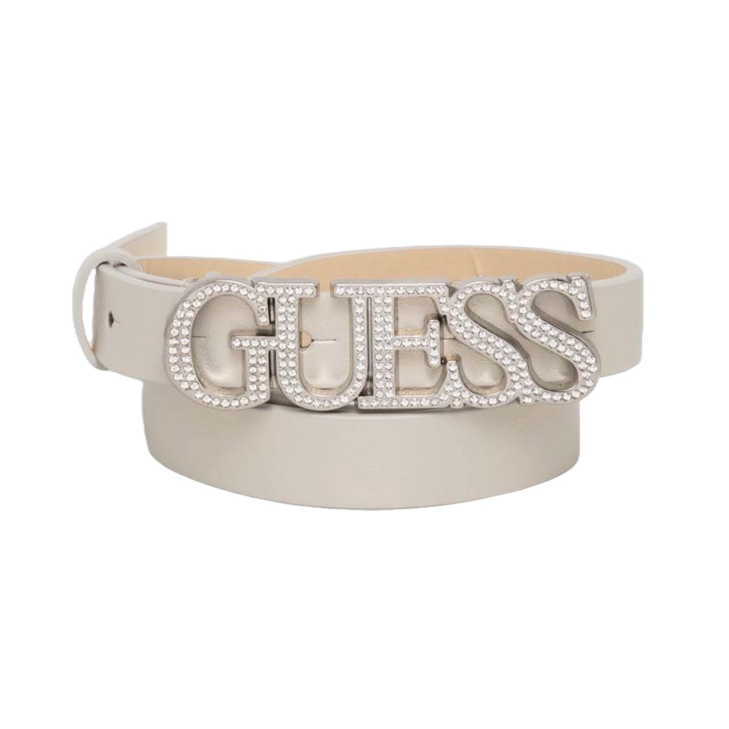 GUESS CINTURA DONNA CON APPLICAZIONE LOGO STRASS LUCCICANTI BELT W4YZ02WGDK0