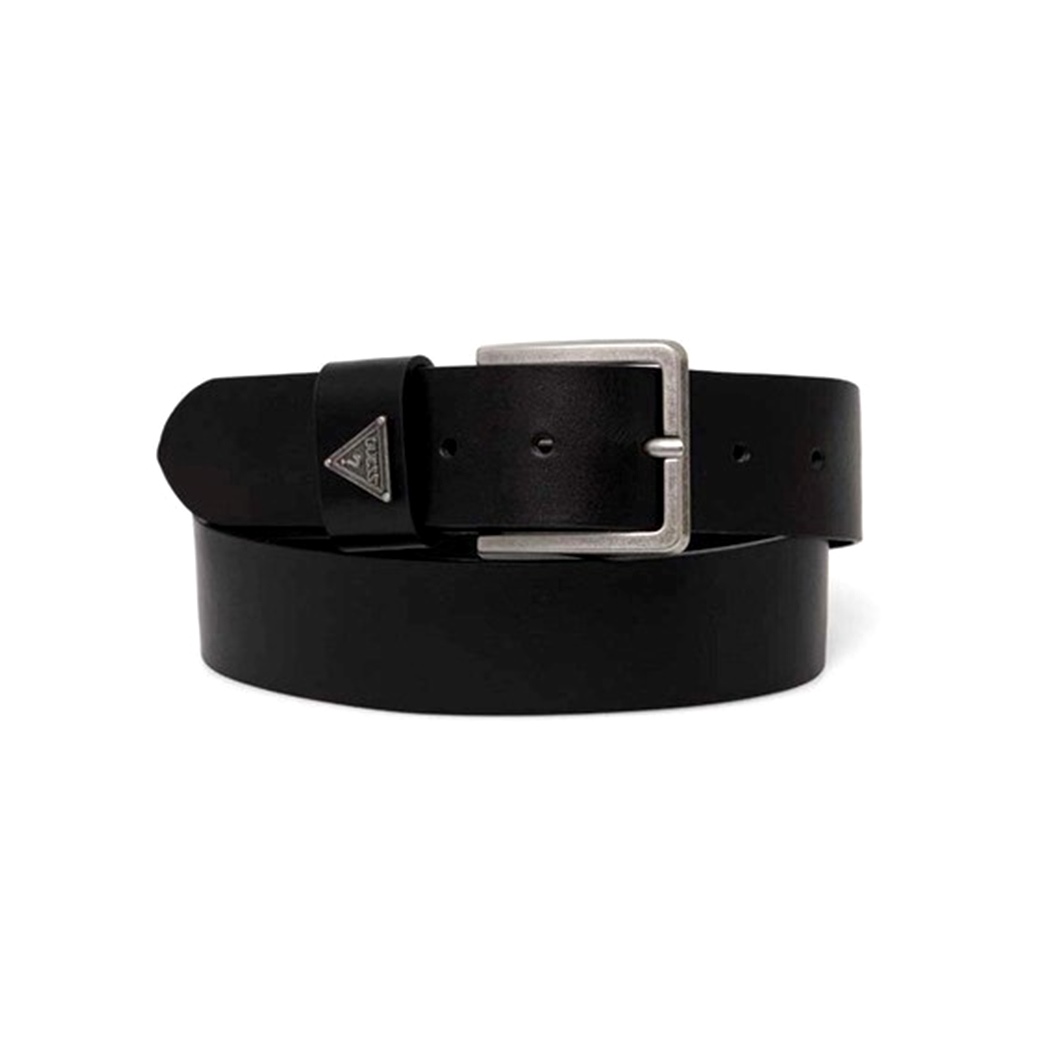 GUESS CINTURA UOMO LOGO APPLICATO VERA PELLE FIBBIA BELT BOY CINTA M4YZ16L0UO0
