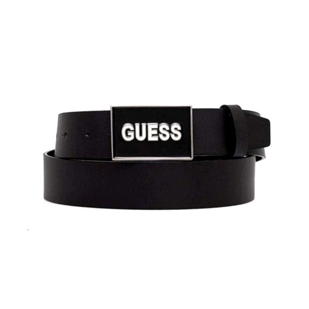 GUESS CINTURA UOMO LOGO FRONTALE VERA PELLE FIBBIA BELT BOY CINTA M4YZ13L0UL0