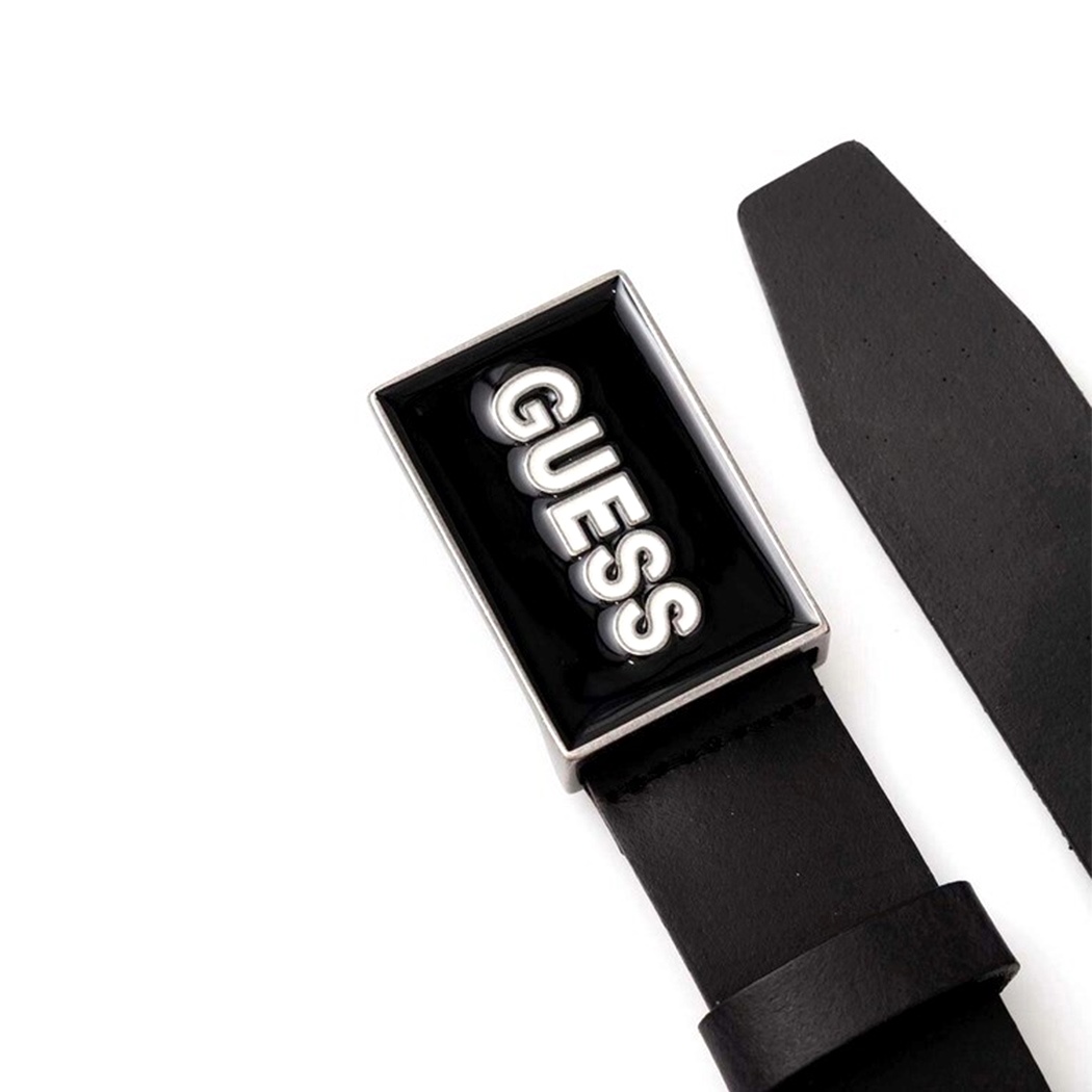 GUESS CINTURA UOMO LOGO FRONTALE VERA PELLE FIBBIA BELT BOY CINTA M4YZ13L0UL0
