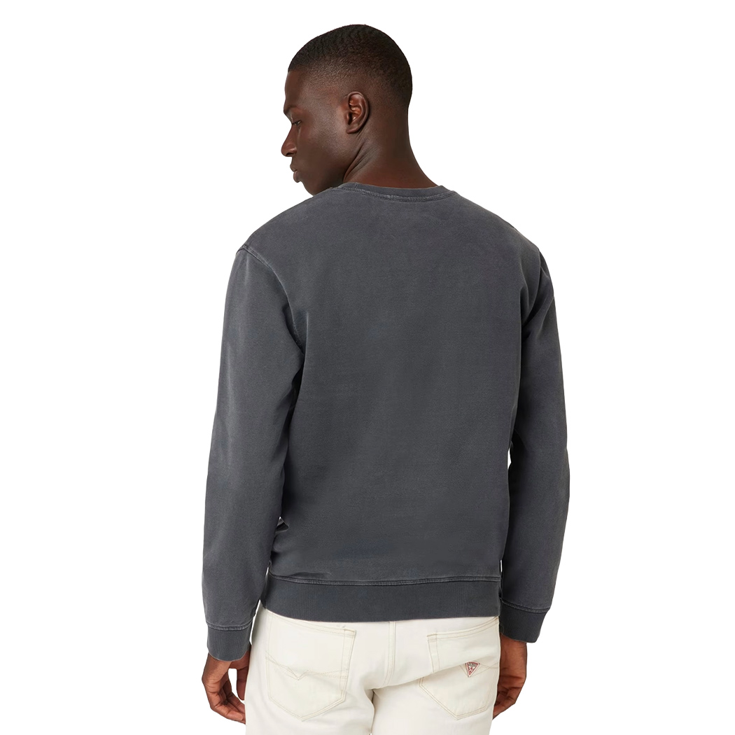 GUESS FELPA UOMO FRENCH TERRY PATCH LOGO FRONTALE COTONE INVERNALE M4BQ17KCIF1