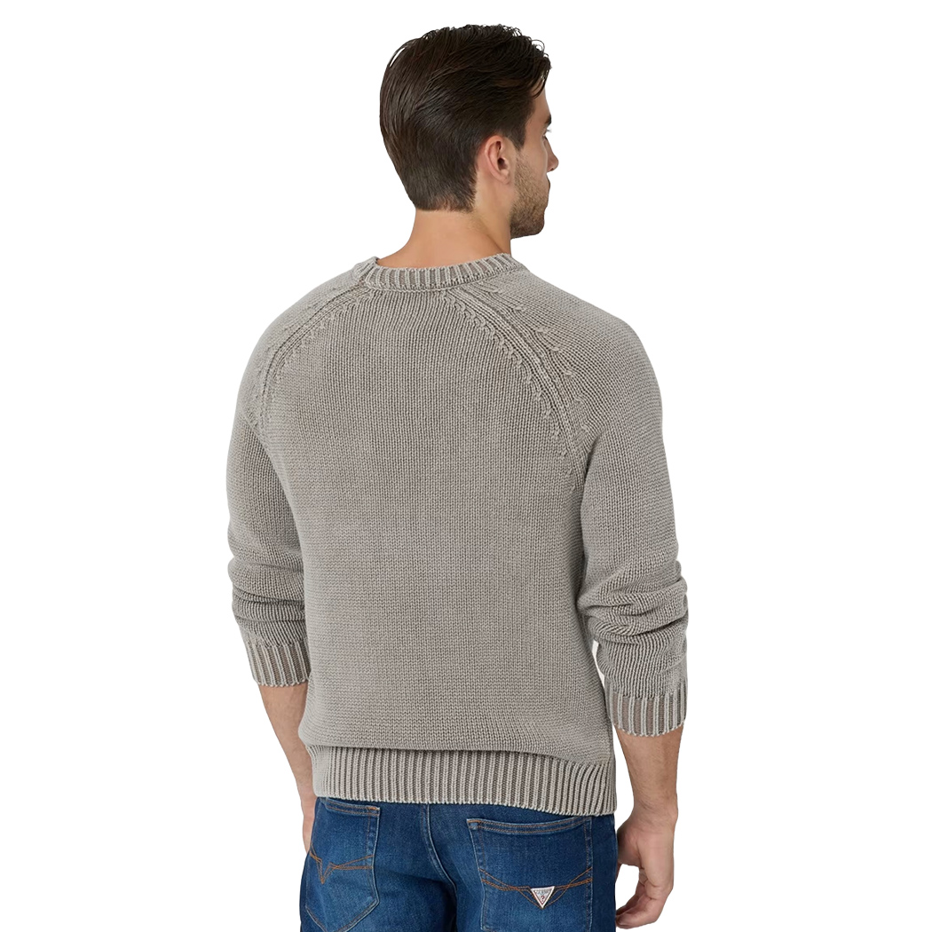 GUESS MAGLIA MAGLIONE PULLOVER UOMO GIROCOLLO LOGO FRONTALE M4BR10Z3KC1