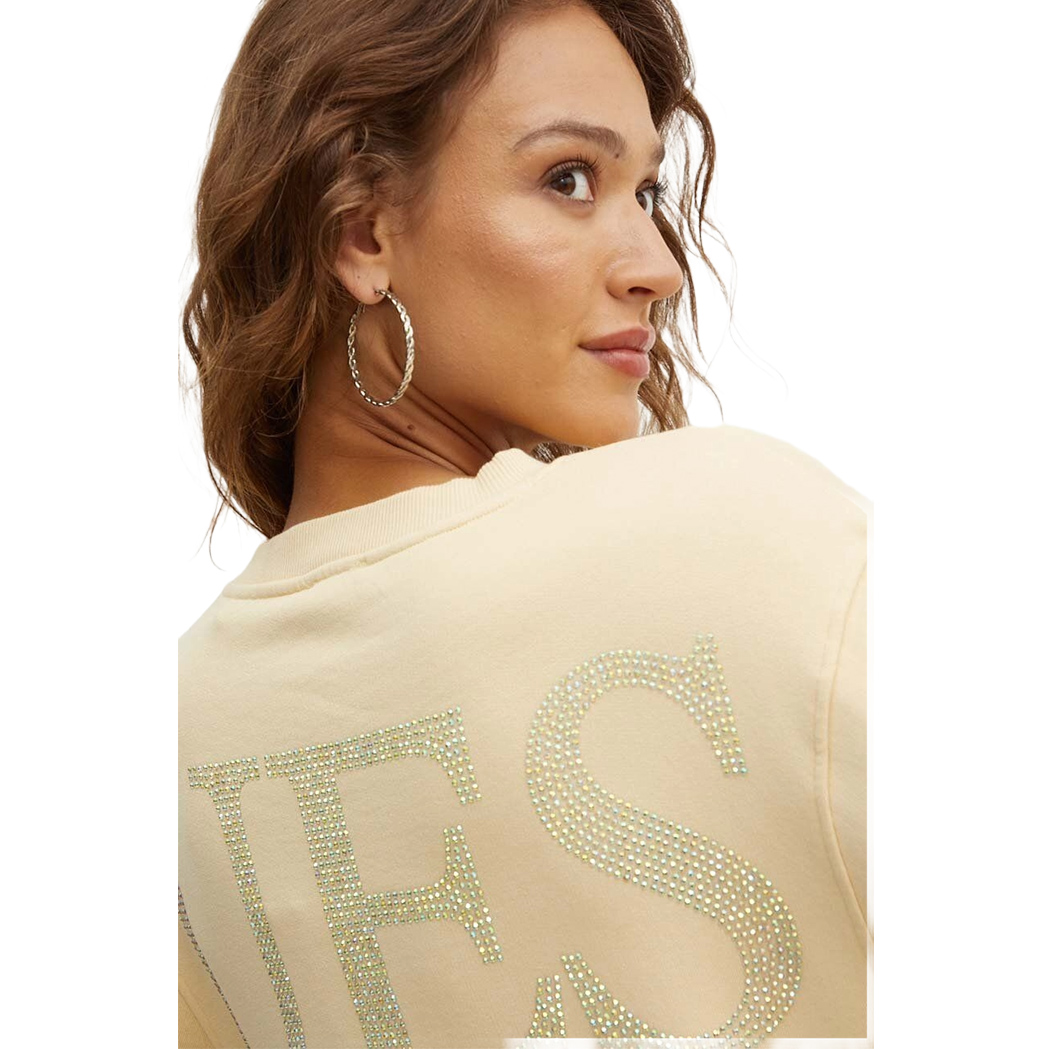 GUESS FELPA DONNA INVERNALE APPLICAZIONI POSTERIORI STRASS MAGLIA W4YQ17KC8I0