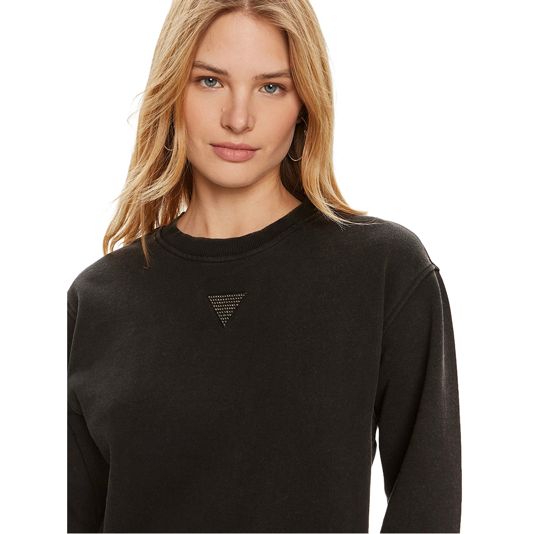 GUESS FELPA DONNA INVERNALE APPLICAZIONI POSTERIORI STRASS MAGLIA W4YQ17KC8I0