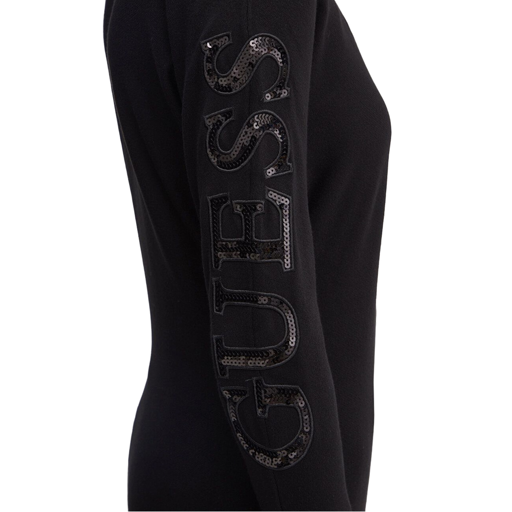 GUESS MAGLIA MAGLIONE DONNA MAEVE LOGO PAILLETTES VISCOSA INVERNALE W4YR34Z2NQ2