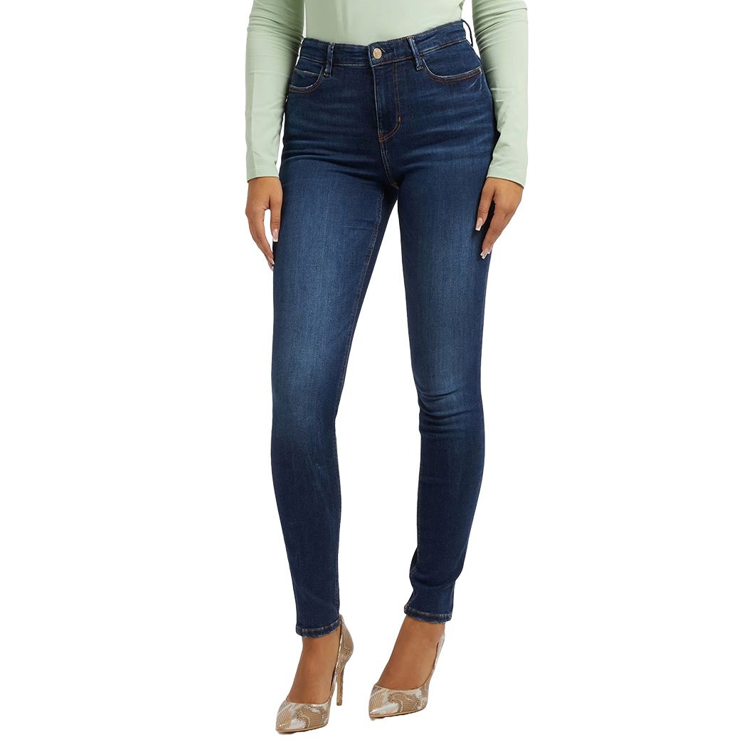 GUESS JEANS CURVE PANTALONI DONNA SKINNY STRETCH SLIM FIT VITA ALTA W2YA46D4Q03