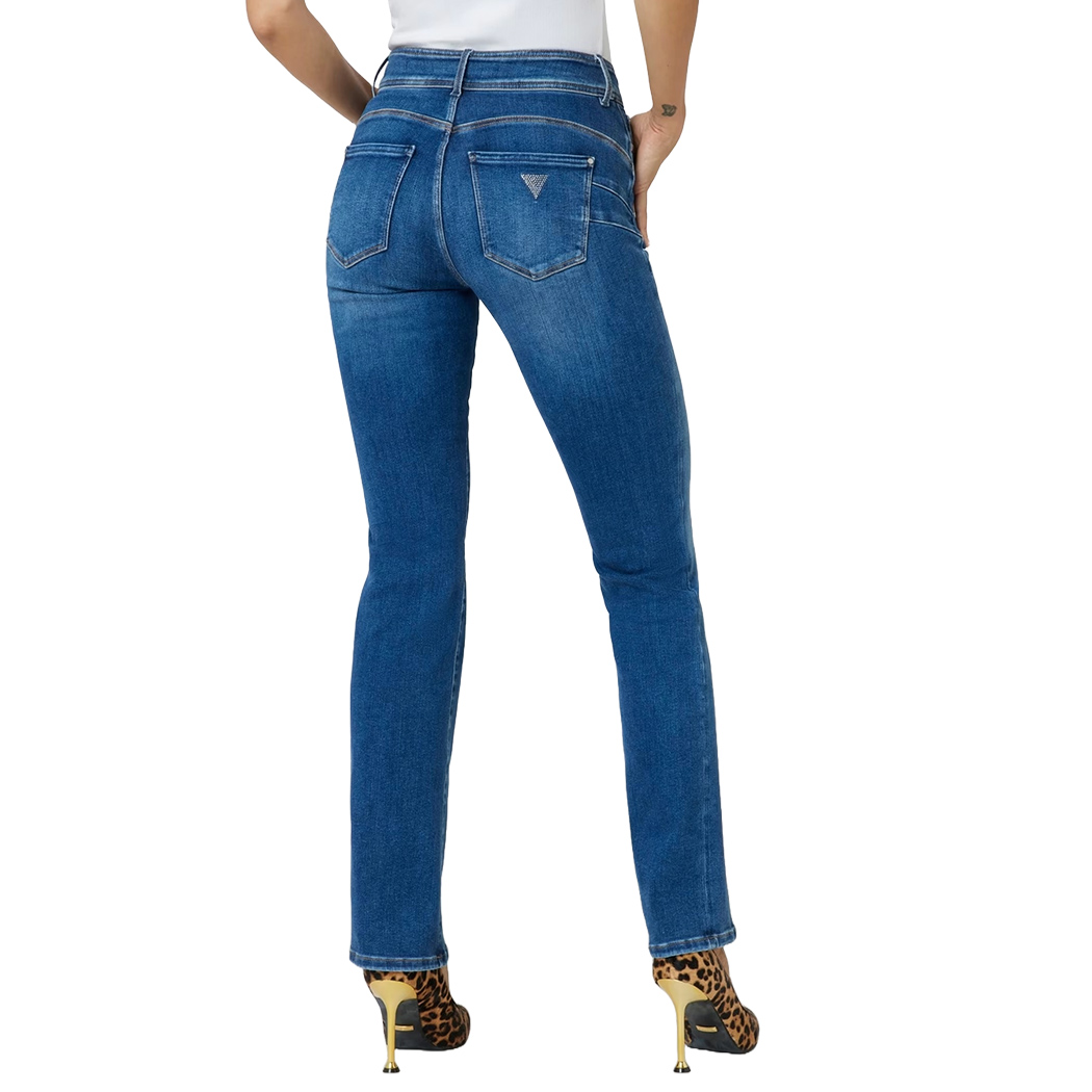 GUESS JEANS PANTALONI DONNA ZAMPETTA STRAIGHT SHAPE UP A VITA ALTA W4YA1KD5E41