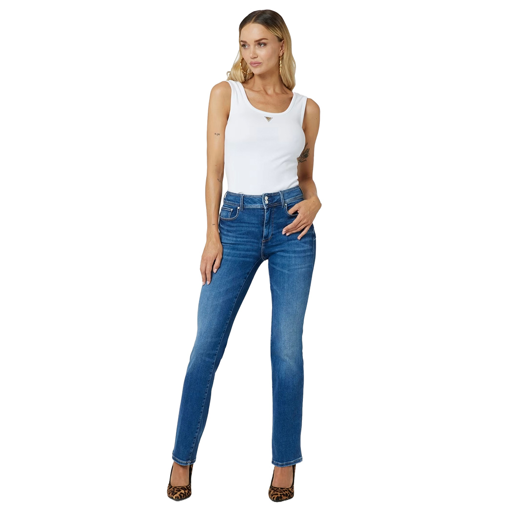 GUESS JEANS PANTALONI DONNA ZAMPETTA STRAIGHT SHAPE UP A VITA ALTA W4YA1KD5E41