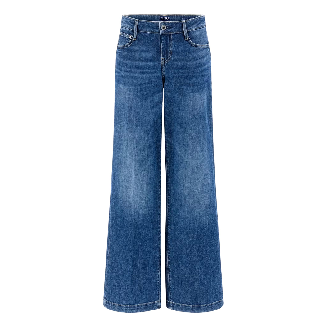 GUESS JEANS PANTALONI DONNA RAGAZZA SEXY PALAZZO LARGO VITA MEDIA W4YA96D5926