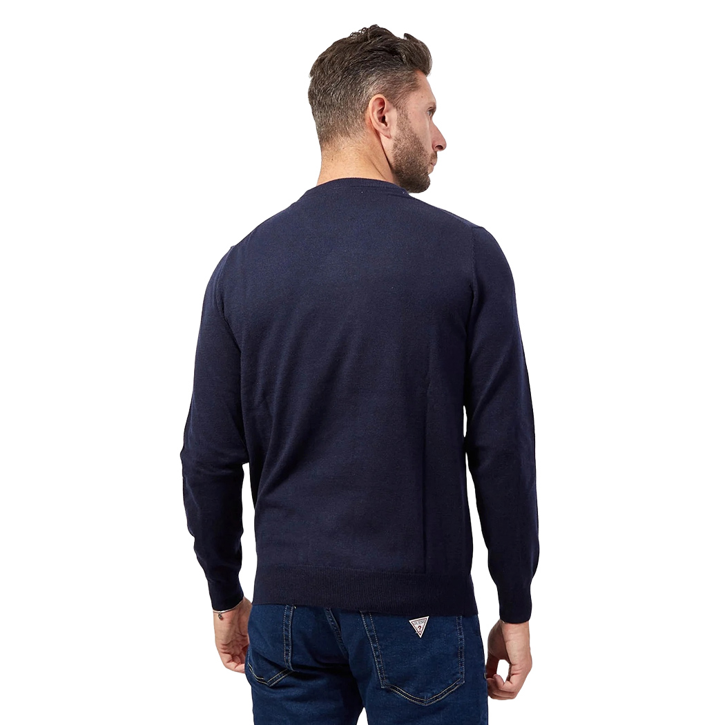 GUESS MAGLIA MAGLIONE GIROCOLLO MISTO LANA SETA PULLOVER UOMO LOGO M4YR04Z3052