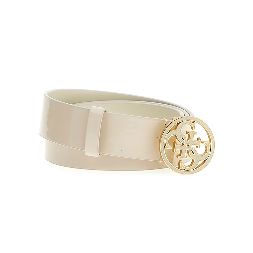 GUESS CINTURA DONNA LUCIDA CON FIBBIA LOGO 4G BELT CINTURINO CINTA W4YZ04WGDM0