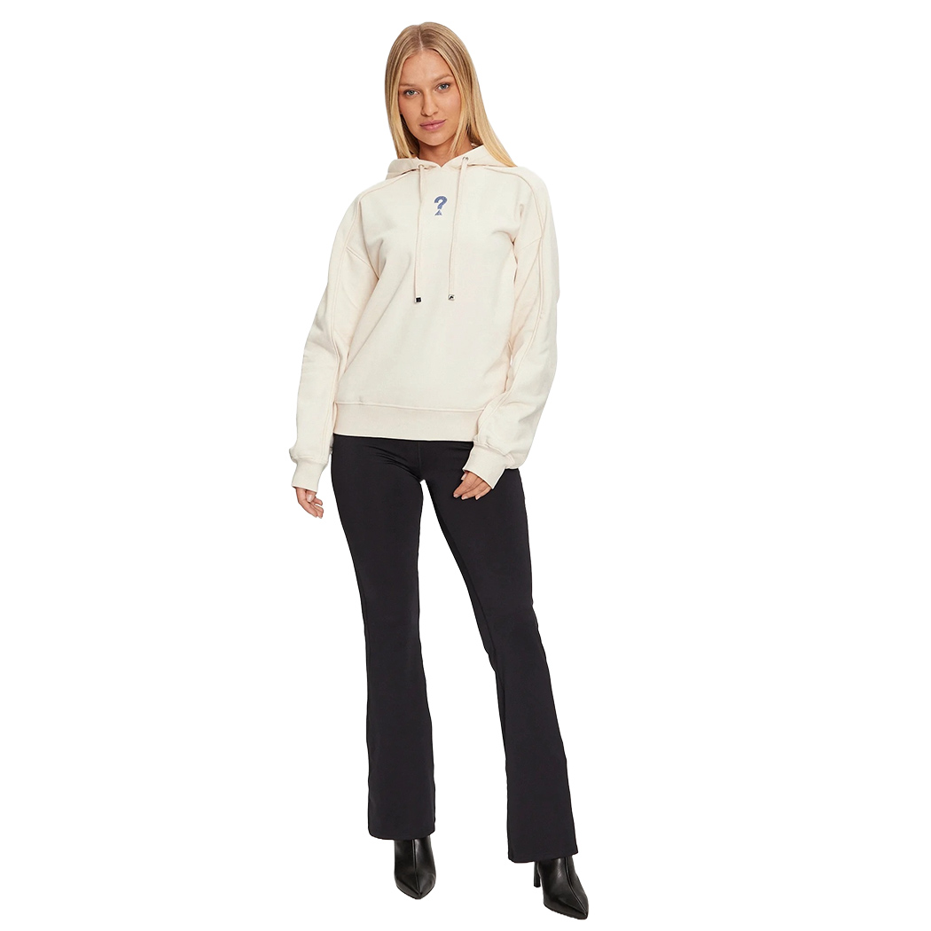 GUESS FELPA DONNA CAPPUCCIO INVERNALE APPLICAZIONI POSTERIORI STRASS W4BQ05KBY51