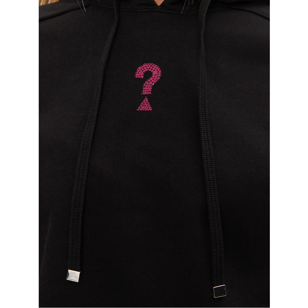 GUESS FELPA DONNA CAPPUCCIO INVERNALE APPLICAZIONI POSTERIORI STRASS W4BQ05KBY51