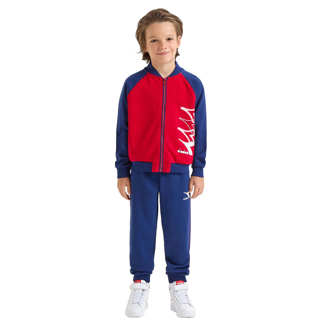 DIADORA JU.TRACKSUIT FZ LOGO TUTA COMPLETO FELPA FRENCH TERRY SPORT 102.180963