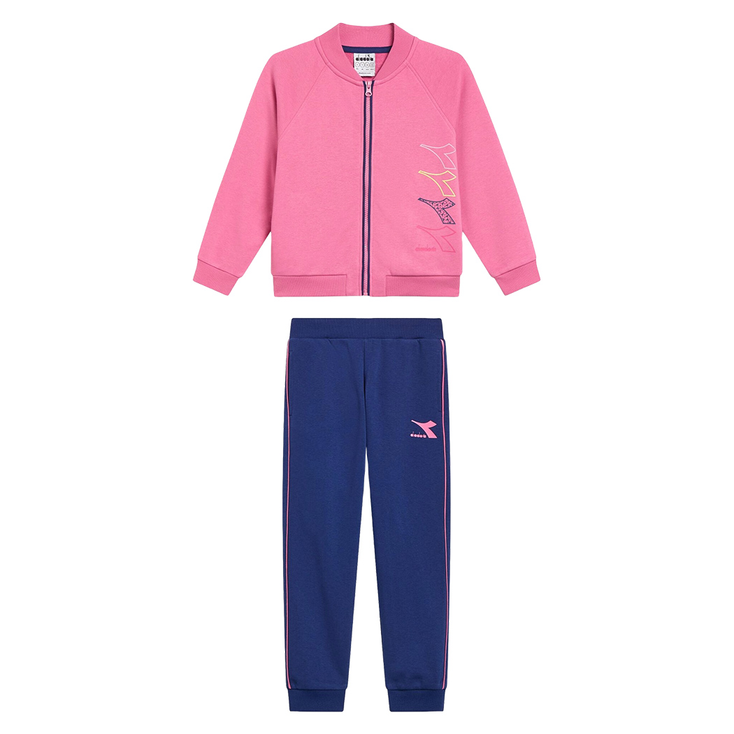DIADORA JU.TRACKSUIT FZ LOGO TUTA COMPLETO FELPA FRENCH TERRY SPORT 102.180963
