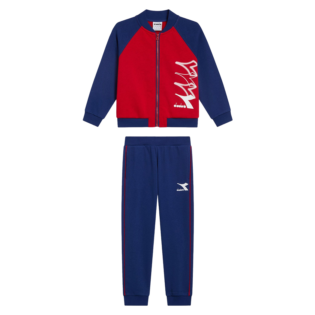 DIADORA JU.TRACKSUIT FZ LOGO TUTA COMPLETO FELPA FRENCH TERRY SPORT 102.180963