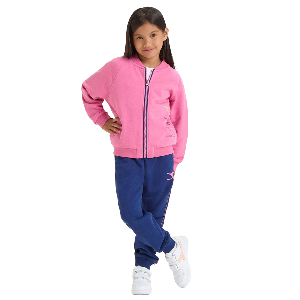 DIADORA JU.TRACKSUIT FZ LOGO TUTA COMPLETO FELPA FRENCH TERRY SPORT 102.180963