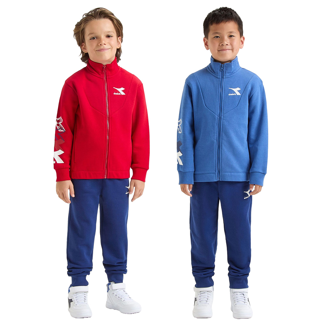 DIADORA JB. TRACKSUIT FZ LOGO TUTA FELPA COMPLETO BAMBINI RAGAZZI 102.180955