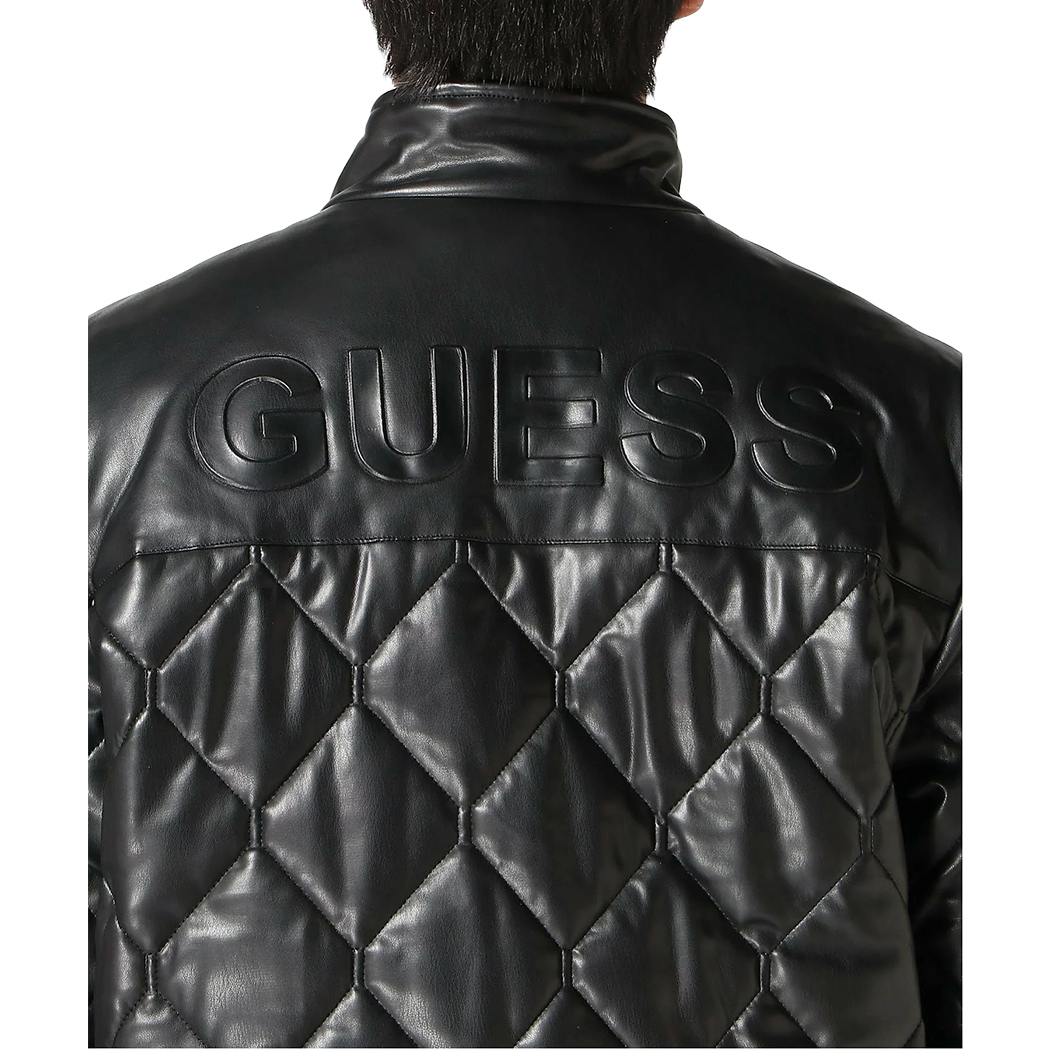 GUESS GIUBBOTTO UOMO GIACCA ECOPELLE GIUBBINO BOMBER TRAPUNTATO M4BL28WGJ60
