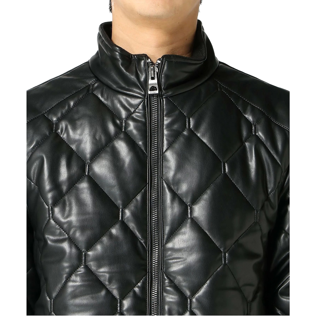 GUESS GIUBBOTTO UOMO GIACCA ECOPELLE GIUBBINO BOMBER TRAPUNTATO M4BL28WGJ60