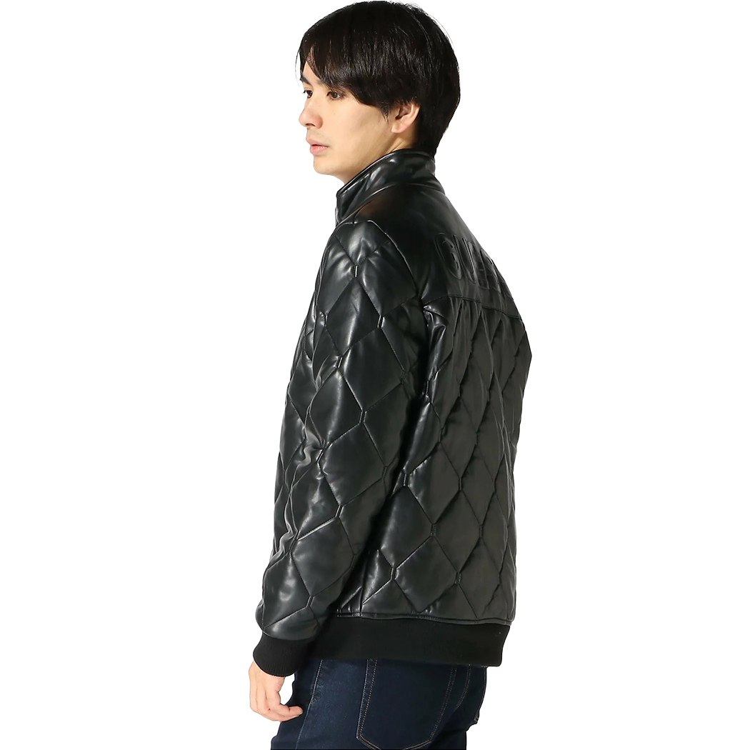 GUESS GIUBBOTTO UOMO GIACCA ECOPELLE GIUBBINO BOMBER TRAPUNTATO M4BL28WGJ60