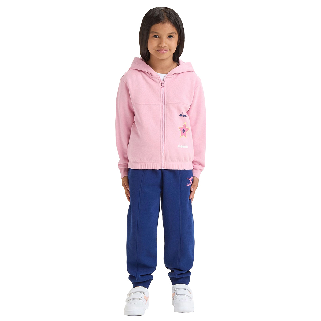 DIADORA JB. TRACKSUIT HD FZ LOGO TUTA FELPA SET BAMBINE INVERNALE 102.180962