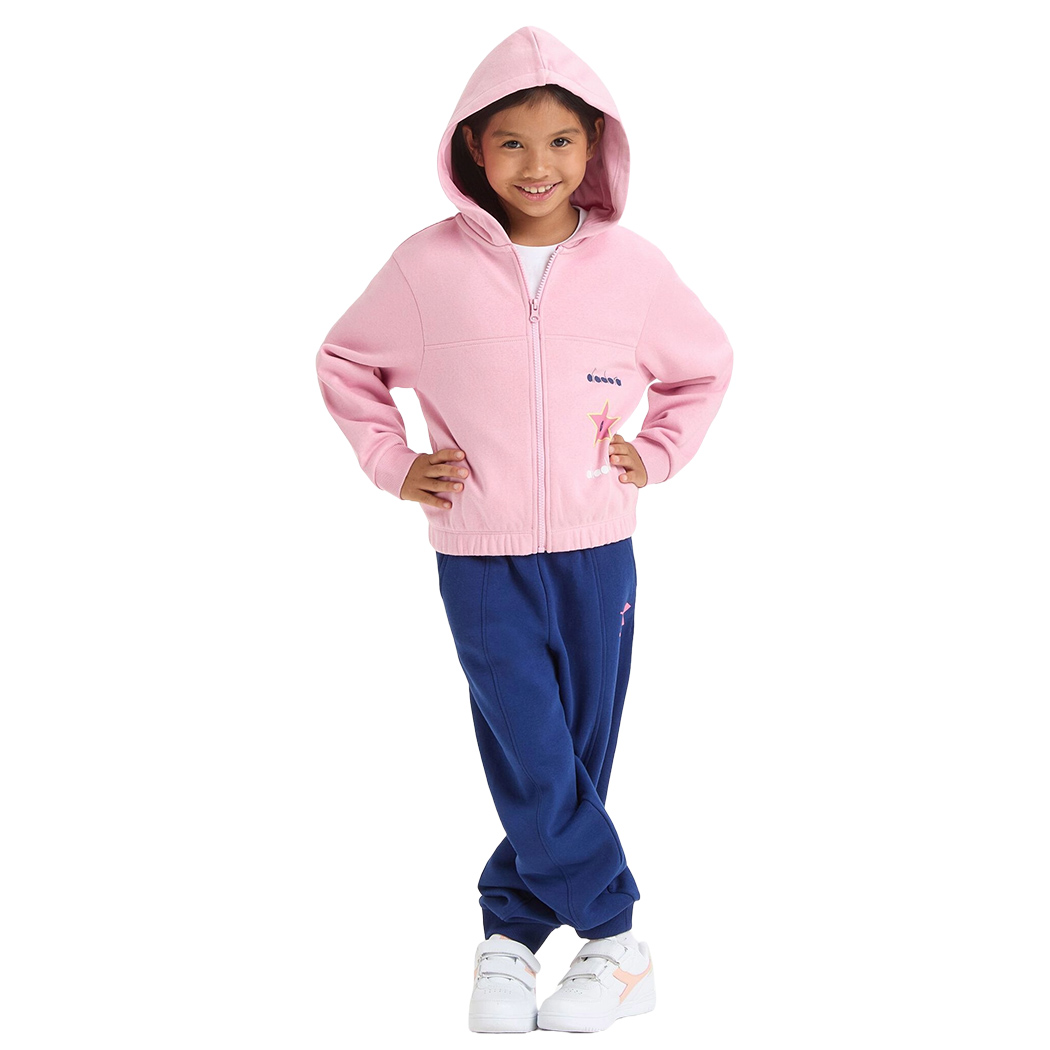 DIADORA JB. TRACKSUIT HD FZ LOGO TUTA FELPA SET BAMBINE INVERNALE 102.180962