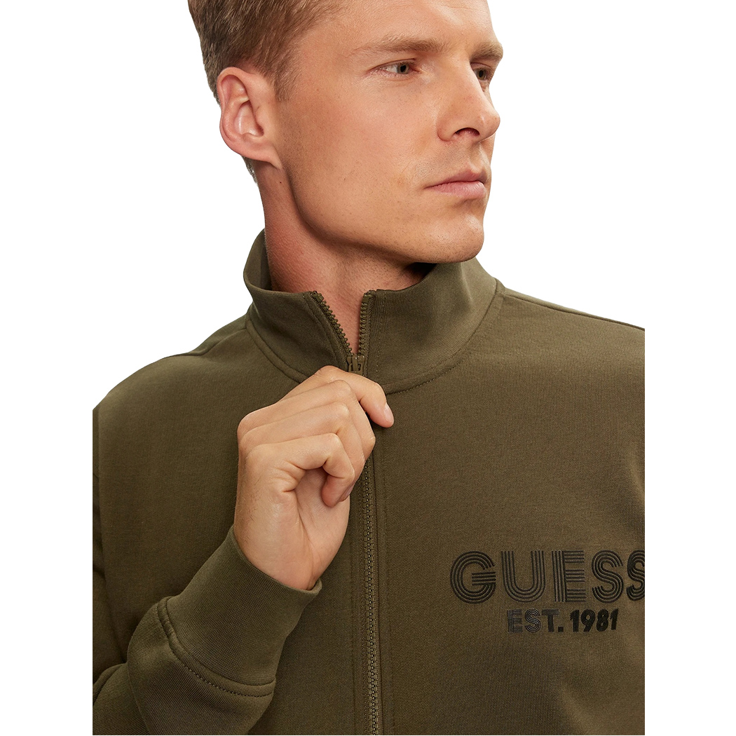 GUESS FELPA UOMO INVERNALE GARZATA FULL ZIP MAGLIA SPORT APERTA LOGO M4YQ80K9Z21