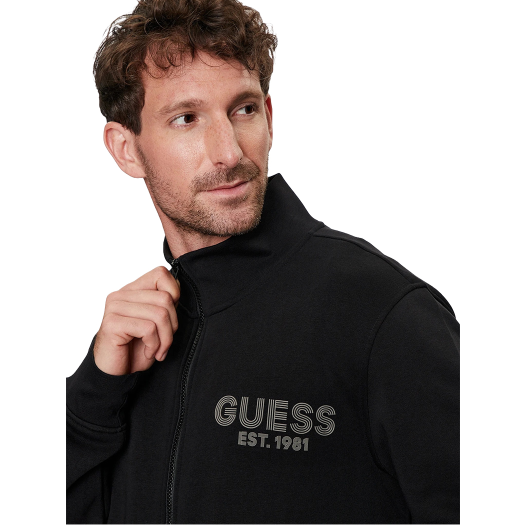 GUESS FELPA UOMO INVERNALE GARZATA FULL ZIP MAGLIA SPORT APERTA LOGO M4YQ80K9Z21