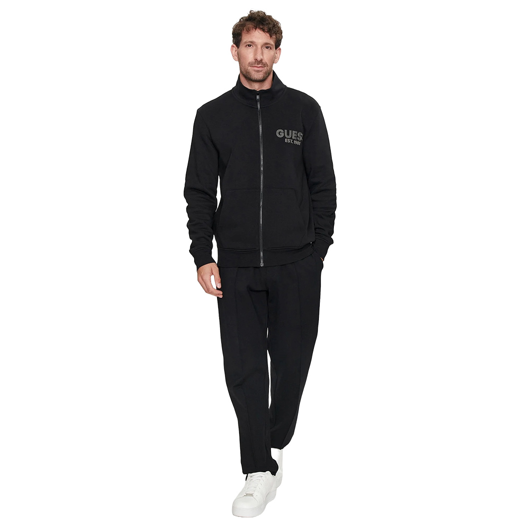 GUESS FELPA UOMO INVERNALE GARZATA FULL ZIP MAGLIA SPORT APERTA LOGO M4YQ80K9Z21