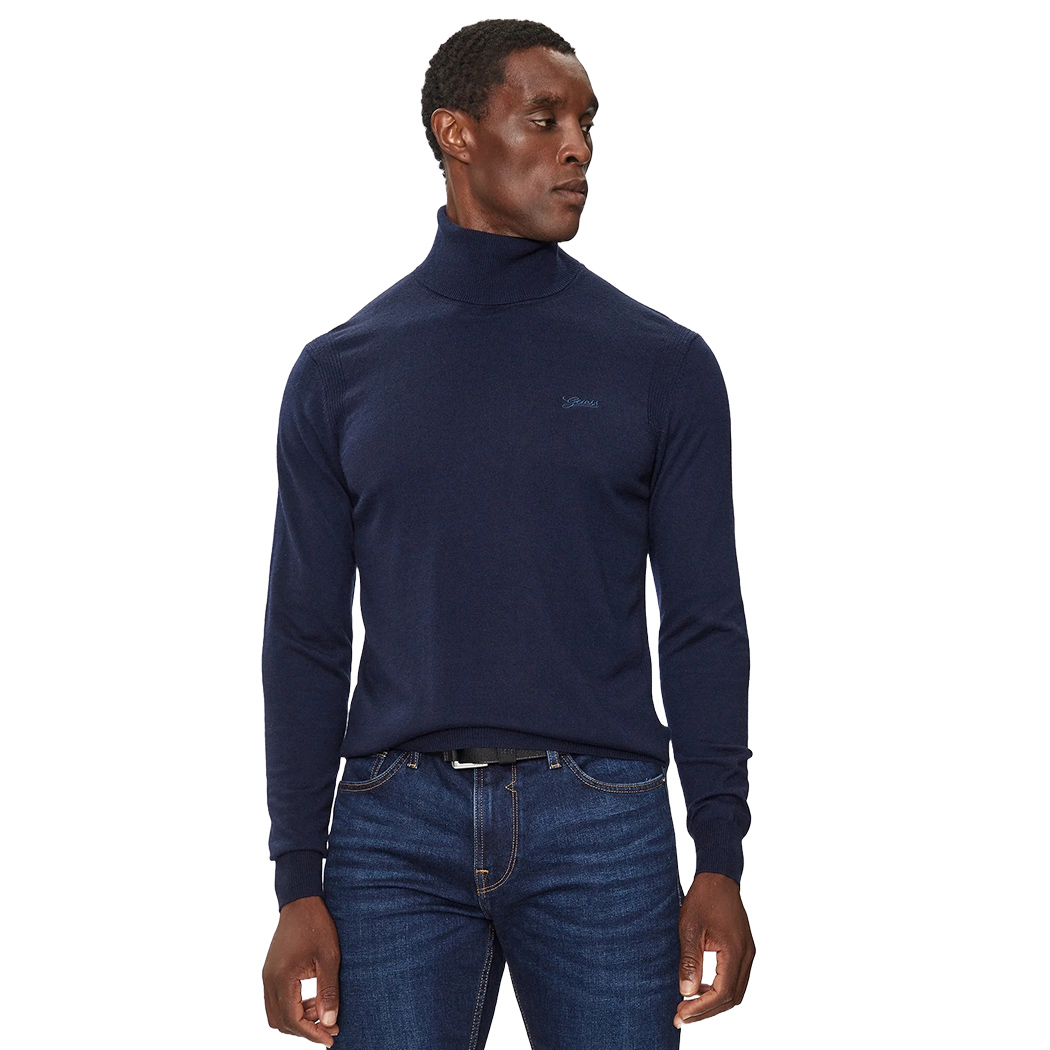 GUESS MAGLIA MAGLIONE PULLOVER UOMO COLLO ALTO DOLCEVITA INVERNALE M4BR05Z3H82