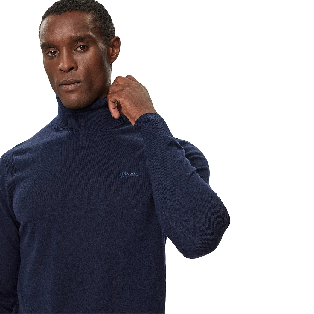 GUESS MAGLIA MAGLIONE PULLOVER UOMO COLLO ALTO DOLCEVITA INVERNALE M4BR05Z3H82