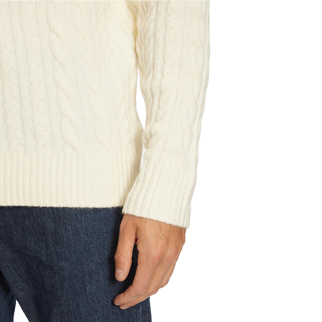 GUESS MAGLIA UOMO MAGLIONE TRECCE MISTO LANA PULLOVER LOGO FRONTALE M4BR11Z3HA2