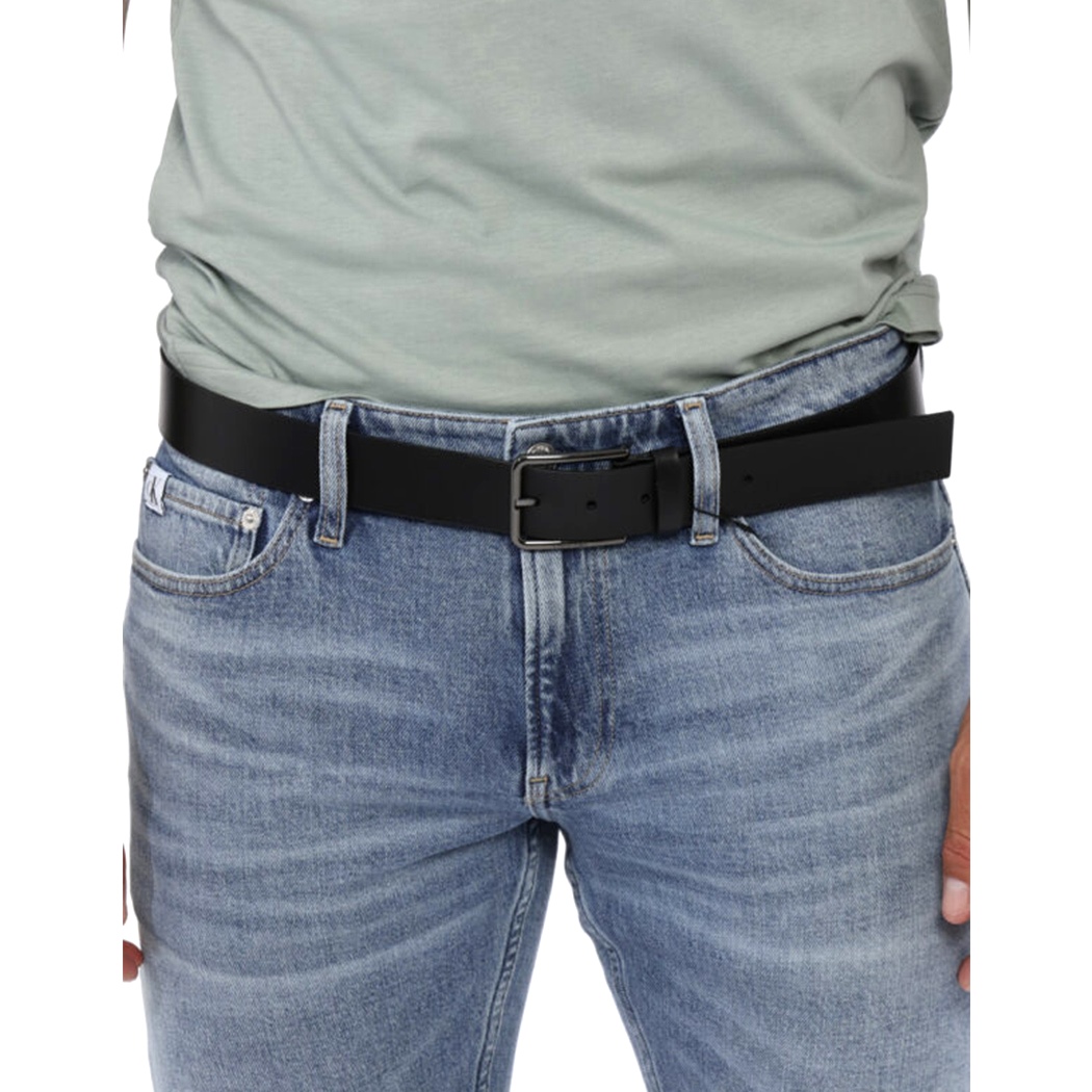 CALVIN KLEIN CINTURA UOMO LOGO IMPRESSO VERA PELLE FIBBIA BELT CINTA K50K510637