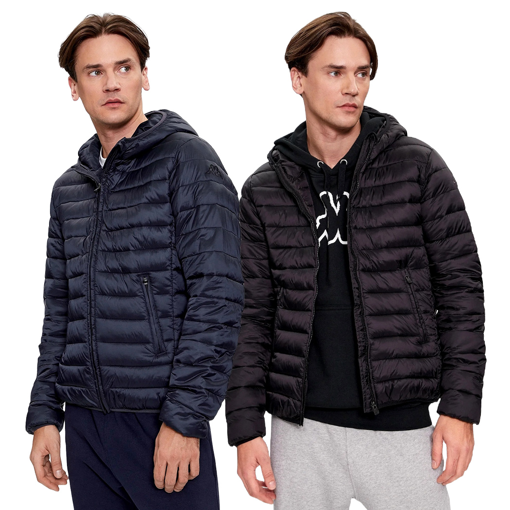 KAPPA LOGO CORPO ASTRO GIUBBINO UOMO GIUBBOTTO CAPPUCCIO BOMBER GIACCA 303ZLN0