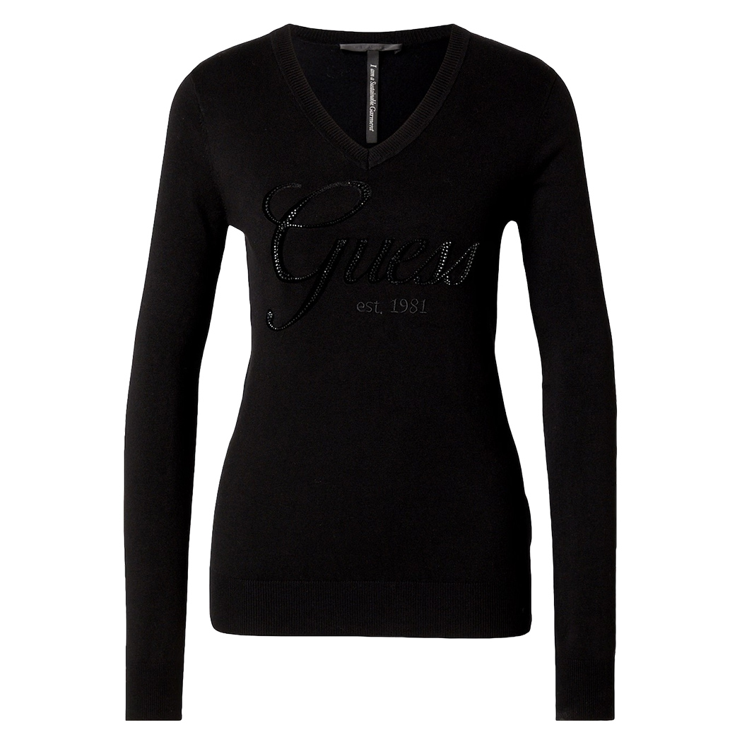 GUESS MAGLIA MAGLIONE DONNA MEGAN PULLOVER LOGO VISCOSA INVERNALE W4BR06Z2NQ2