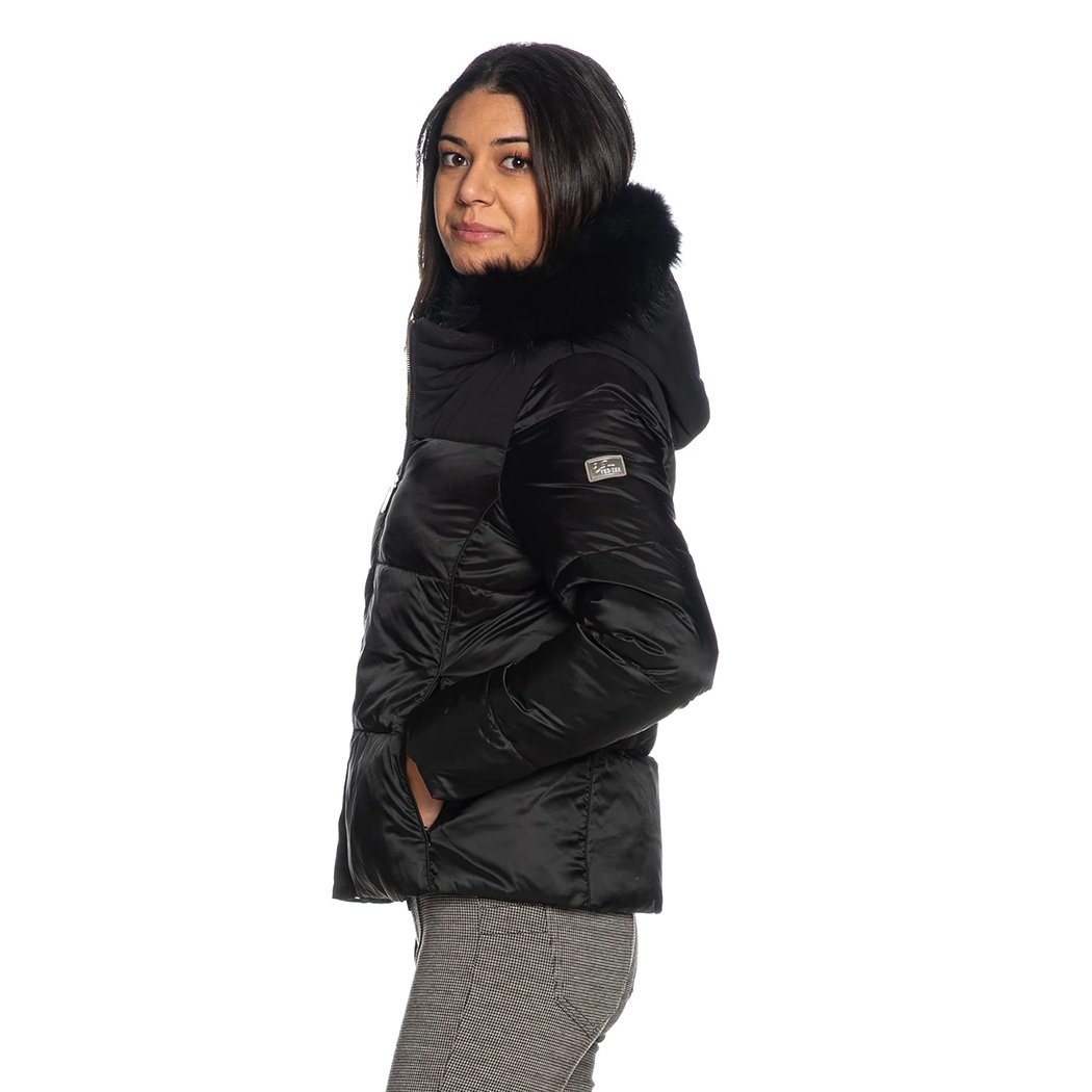 YES-ZEE GIUBBOTTO DONNA GIUBBINO CORTO GIACCA PIUMINO CAPPUCCIO ZIP J016/QV00